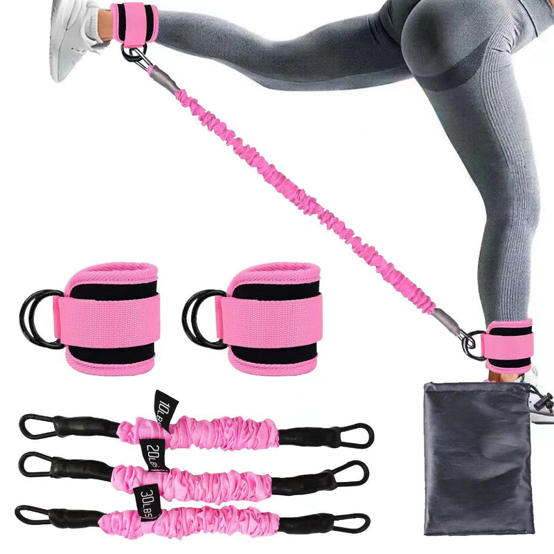 Widerstandsbänder mit Knöchelriemen, Hüft- und Beinkraft, Zugseil, Fitness, elastisches Training, Heim-Yoga, Pilates, Crossfit-Workout, Fitnessgeräte