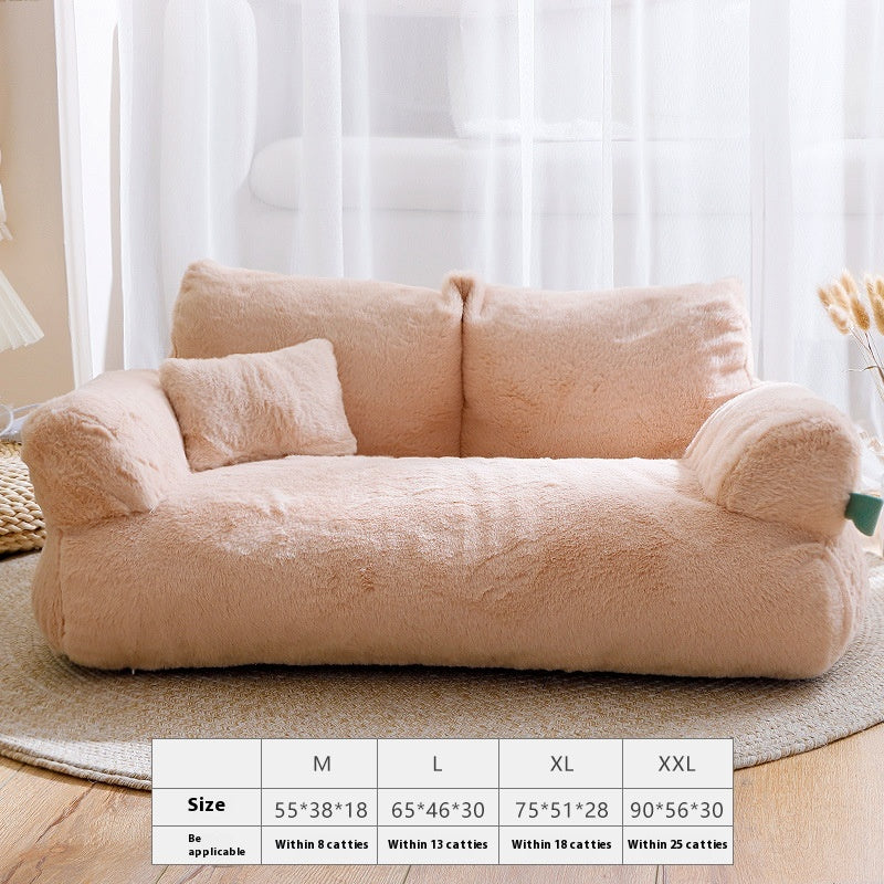Cama de Inverno para Gato Sofá Acolhedor de Peluche