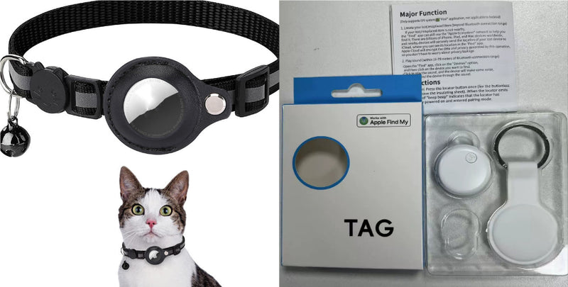 Reflektierendes, wasserdichtes Halsband-Etui für AirTag, AirTag-Schutzhülle, Nylon-Halsband für Katzen, Hunde, Kätzchen und Welpen