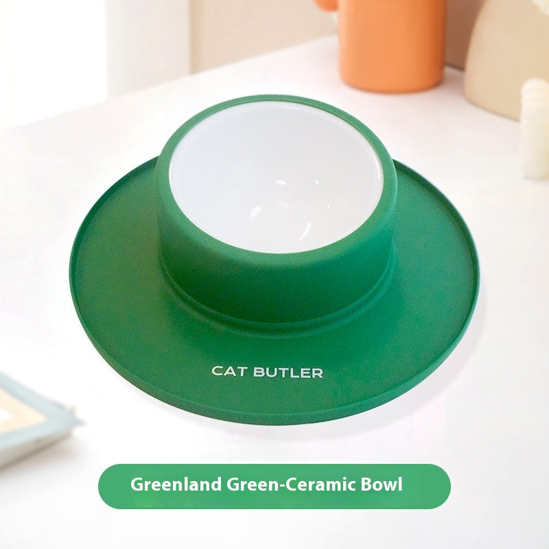 Tigela para gato e cachorro de silicone em aço inoxidável para animais de estimação antiderrapante à prova de vazamento