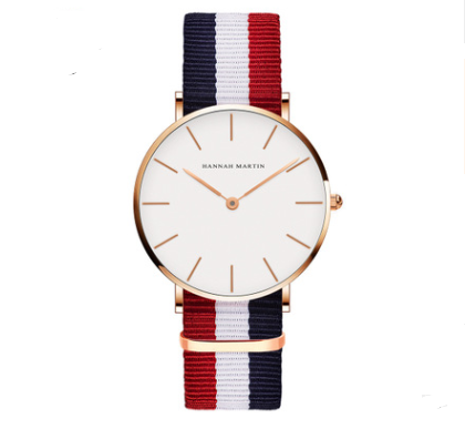 Movement men and women waterproof business casual black belt watch wish ultra-thin quartz watch