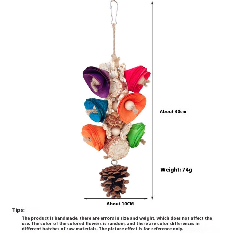 Natural Material Parrot Toy Birdcage Pendant