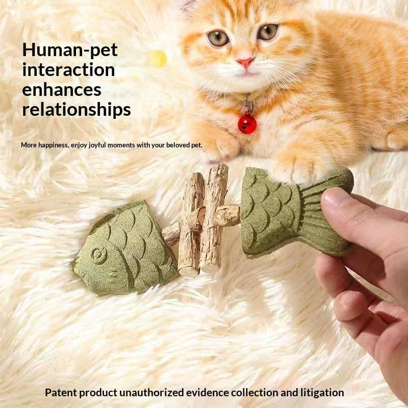 Brinquedo para Gato Espinha de Peixe em Madeira