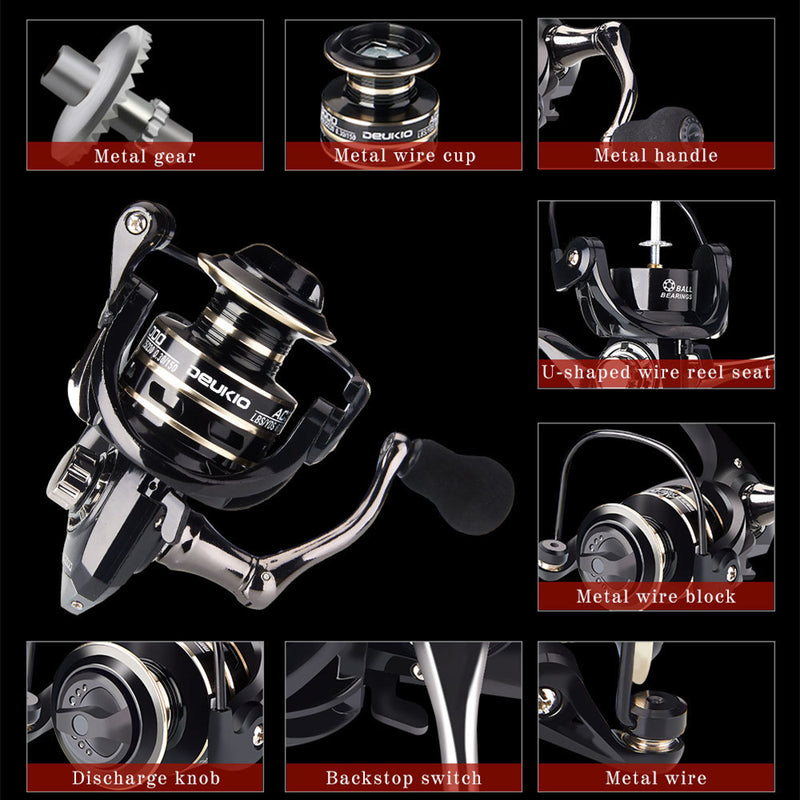 Fishing Wheel Metal Fishing Reel Bait Telescopic Fishing Rod Wheel
