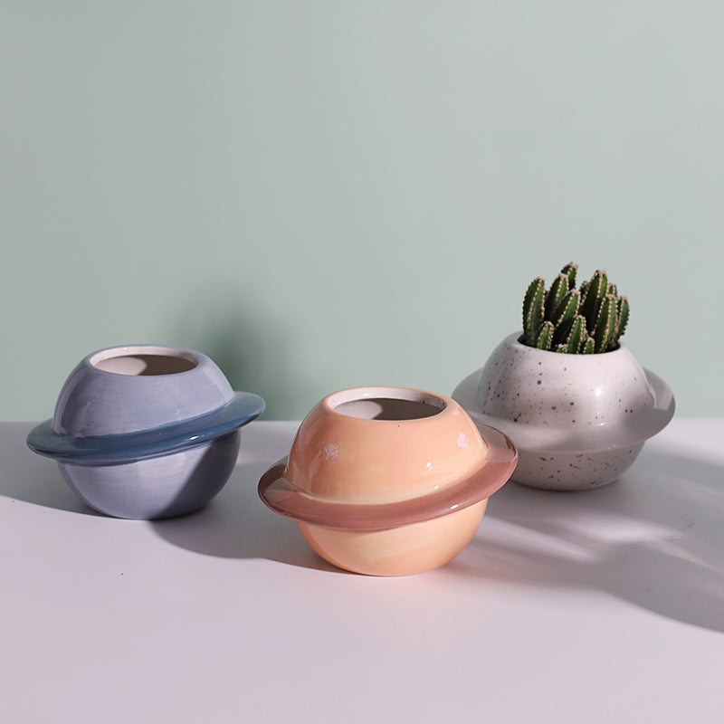 Creative Planet Shape Ceramic Flower Pot