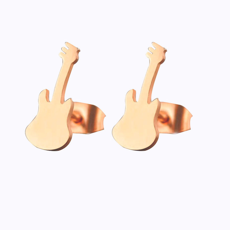 Brincos de cravar com ornamento de violino, estilo europeu e americano, simples e doce, bijuteria transfronteiriça