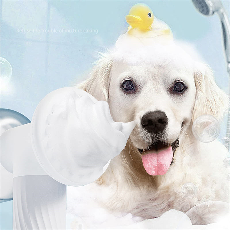 Escova de Banho Automática com Dispensador de Champô para Cão e Gato, Escova Elétrica de Massagem e Limpeza para Animais de Estimação, Pente de Banho para Cão e Gato