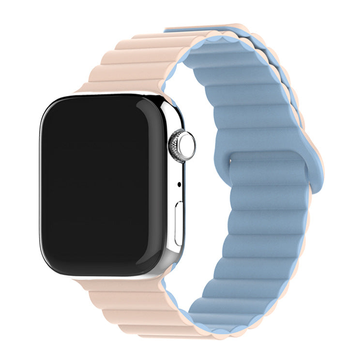 Two-color Silicone Magnetic Back Ring Buckle Watch Band