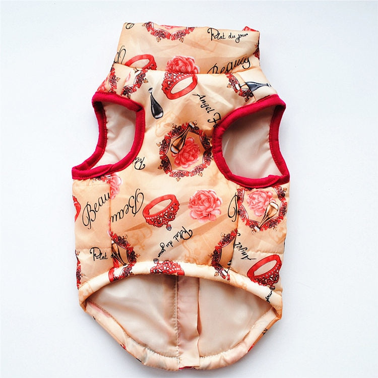 Pet clothing autumn and winter pet puppy jacket vest traction buckle