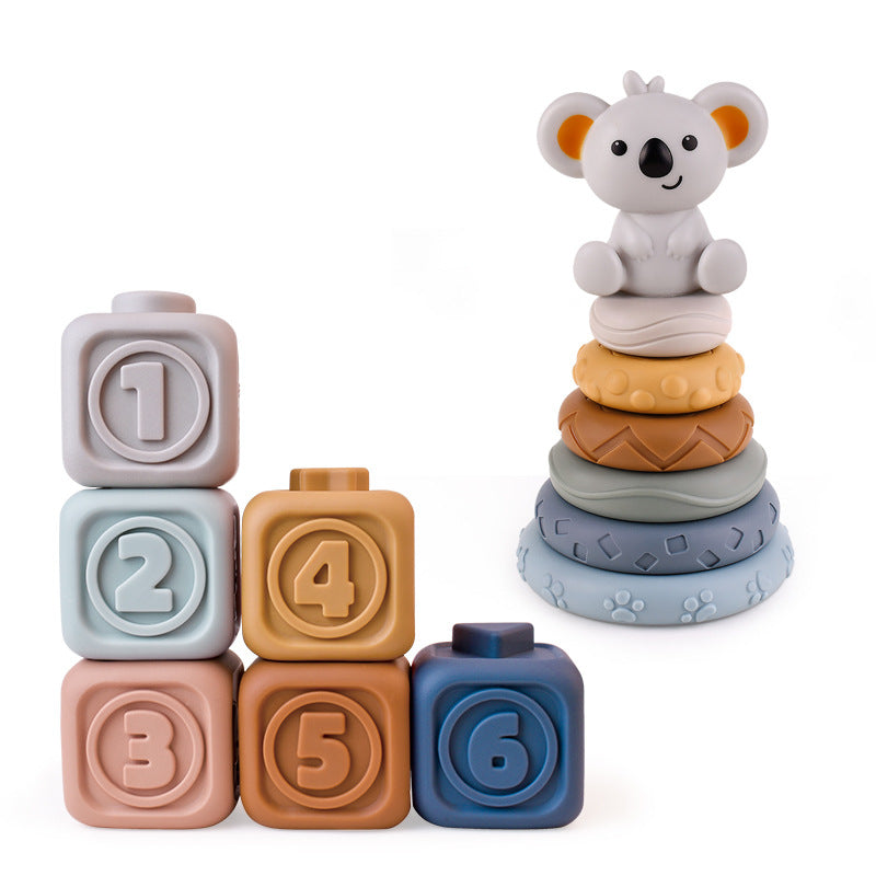Infant Puzzle Building Blocks Cognitive Relief Square Soft Building Blocks Jenga