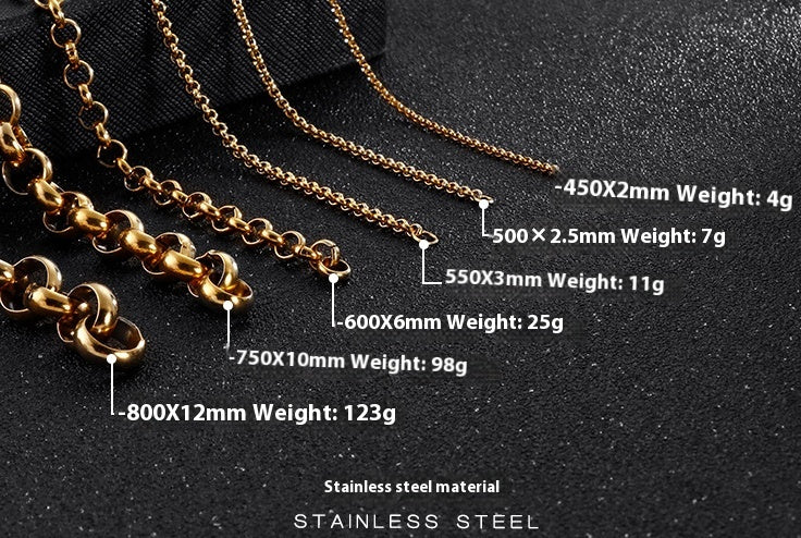 Stainless Steel Cross O Necklace
