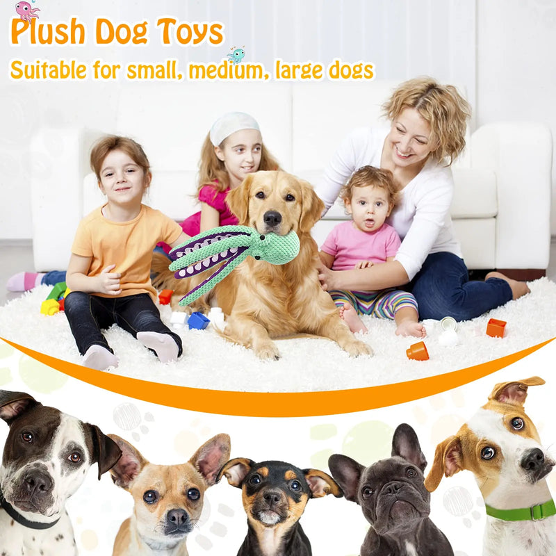 Brinquedo de Peluche para Animais de Estimação Cão Gato Voz Polvo Concha Brinquedo de Puzzle Resistente à Mordida Brinquedo Interativo de Mastigar para Limpeza de Dentes de Cão Artigos para Animais