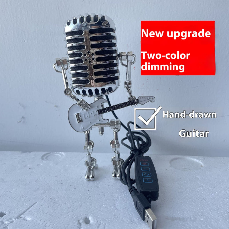 Metall-Mikrofon-Gitarre mit Licht Heimdekoration