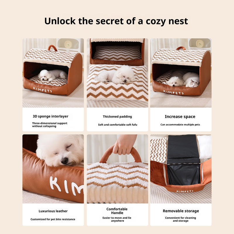 Houndstooth Drawer Nest Semi-enclosed Kennel