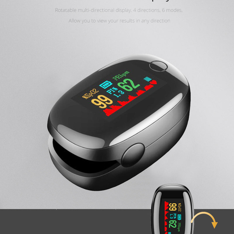 Fingertip Pulse Oximeter - OLED Display Blood Oxygen Saturation & Heart Rate Monitor With Perfusion Index