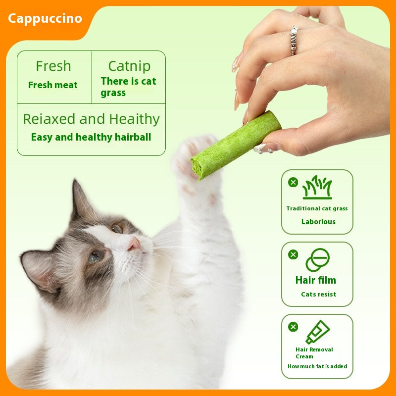 Stick de Frango com Erva-Gateira Liofilizado, Removedor de Bolas de Pelo e Stick de Mastigação para Gatos