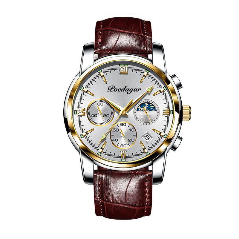 Montre multifonctionnelle pour hommes, montre-bracelet à Quartz étanche et lumineuse