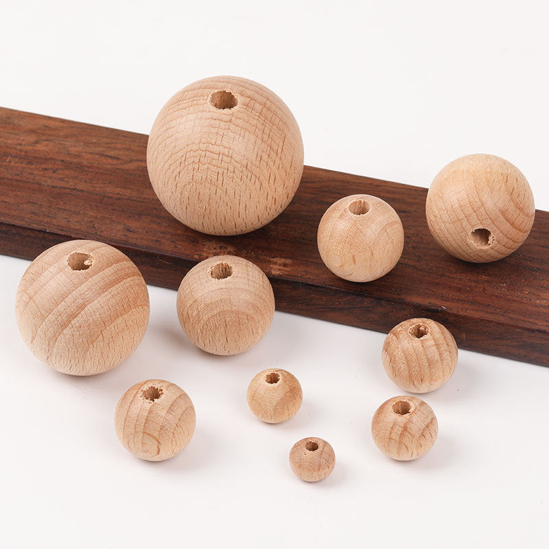 8-30MM Beech Round Beads Log Scattered Beads Diy Kids' Milk Beech Beads