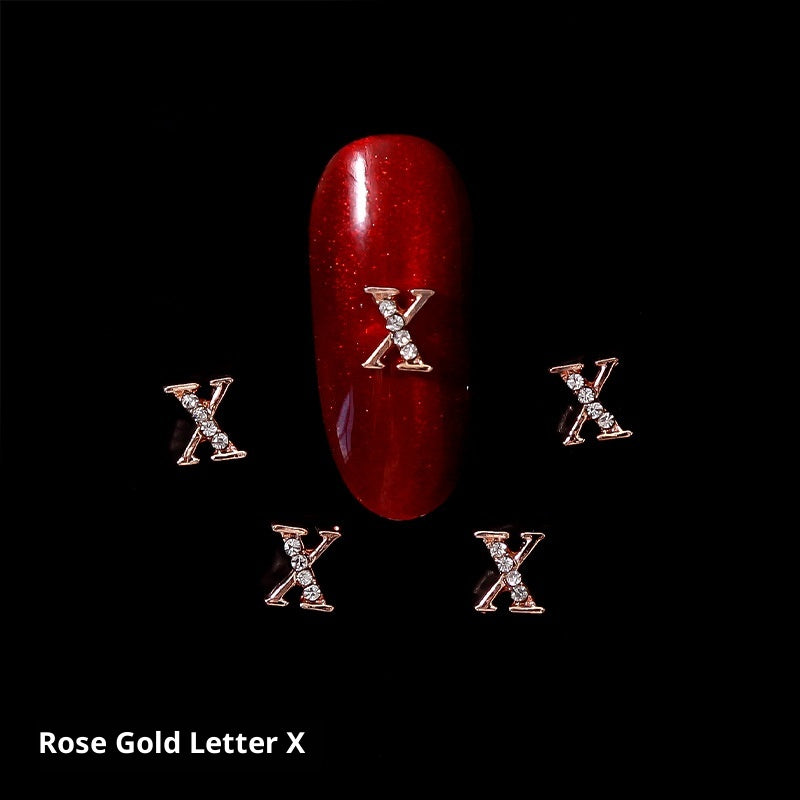 26 Letter Alloy Nail Ornament Nail Crystal
