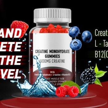 Room Temperature Water Creatine Gummies 60 Count Jelly Candies