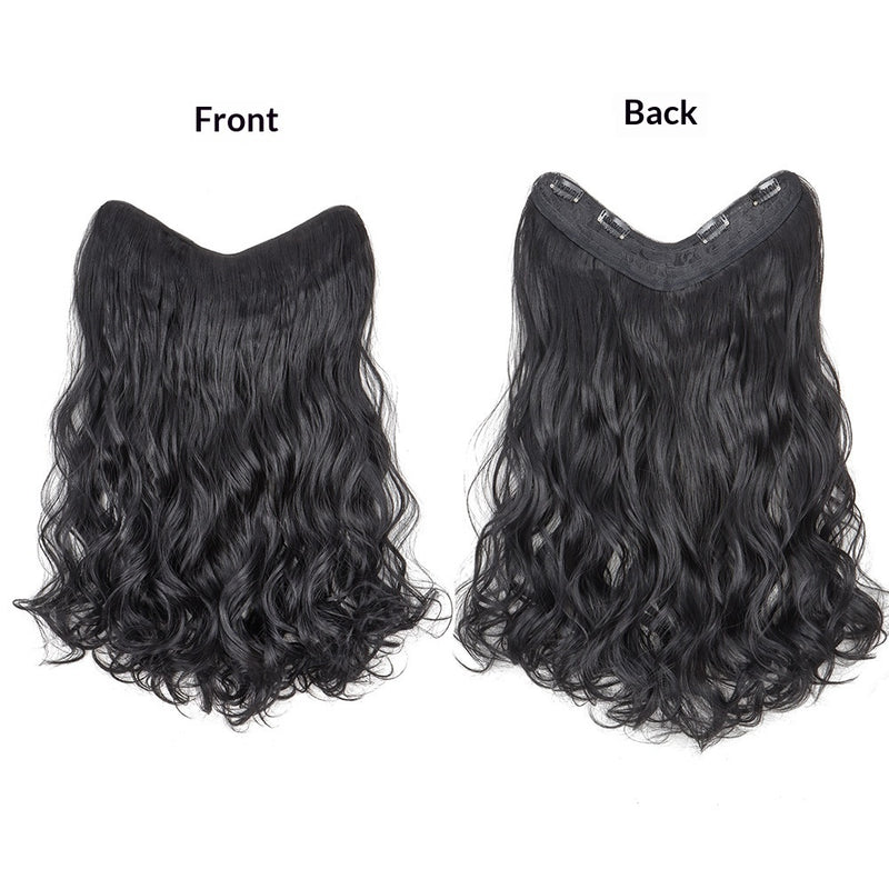 Womens Hair Extension Piece 4-clip One-piece V-shaped Long Curly Extension U-shaped Large Wave
