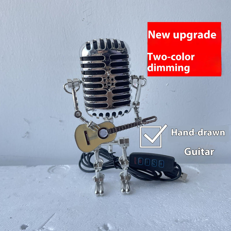 Metall-Mikrofon-Gitarre mit Licht Heimdekoration