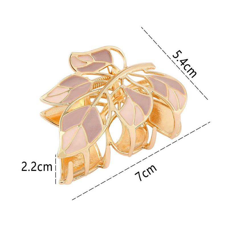 Women's Autumn Leaf Metal Grab Clip