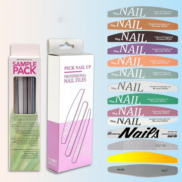 Manicure Nail File Polish Rub Pieces Nail Scissors Sponge Rub Burnishing Stick Nail Beauty Tool Set