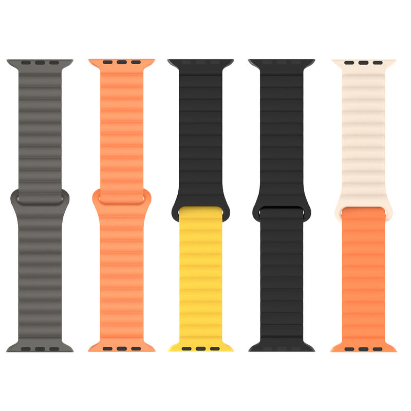 Two-color Silicone Magnetic Back Ring Buckle Watch Band