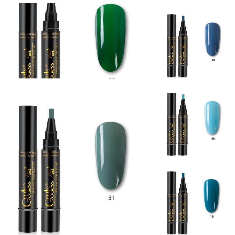 Caneta de Cola para Unhas 3 em 1, Caneta de Cola de Passo Único, Caneta Íman para Unhas de Gel Fotopolimerizáveis, Caneta Íman Forte para Efeito Olho de Gato e Efeito Água, Ferramenta de Manicure DIY