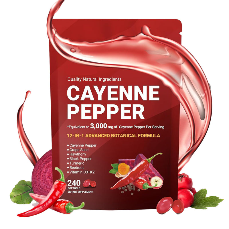 Grenzüberschreitende Cayennepfeffer-Vitamin-Softgels, 240 Stück, gefragter Vorrat