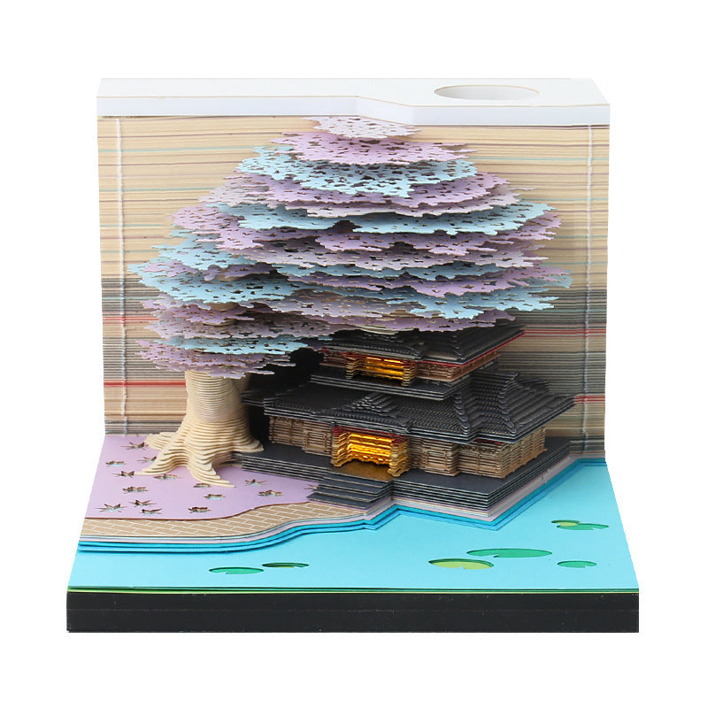 3D Sticky Note Paper Carving Creative Annual Meeting Tear-off Desktop Notepad Ornament