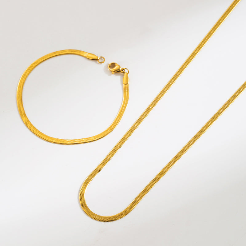 Damenmode Edelstahl Halskette Armband