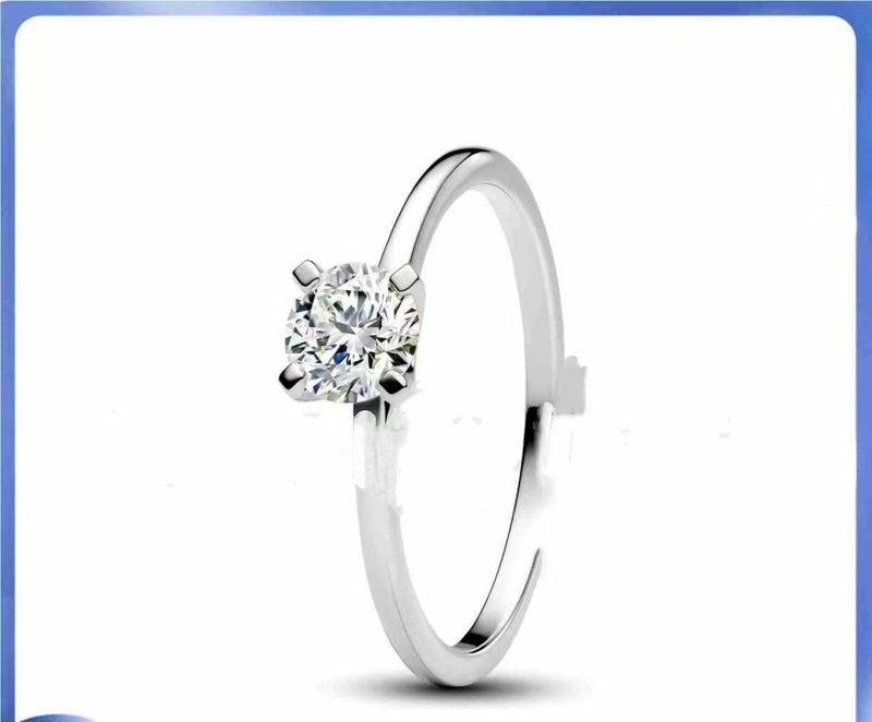 Anel Moissanite de Canto Arredondado Vento Ouro 18K