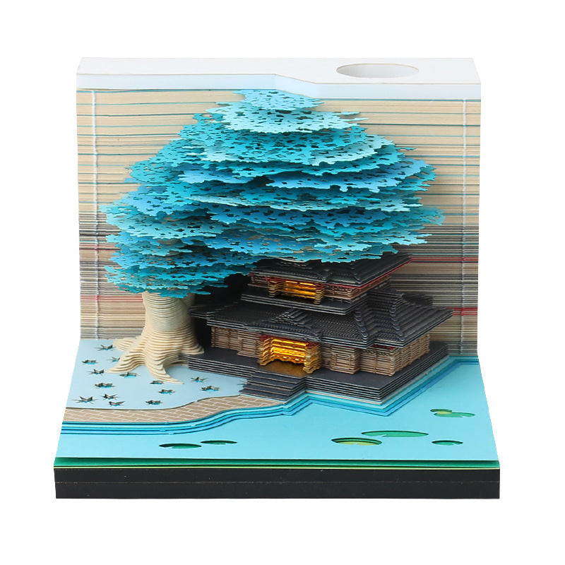 3D Sticky Note Paper Carving Creative Annual Meeting Tear-off Desktop Notepad Ornament