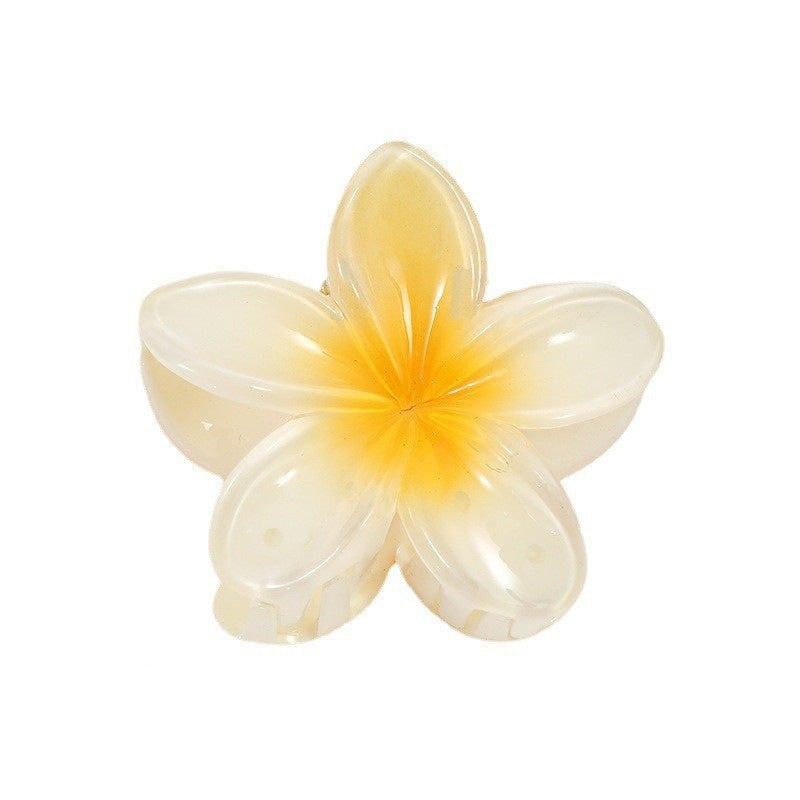 Gancho de Cabelo com Pinça de Ovo e Flor de Bauhinia
