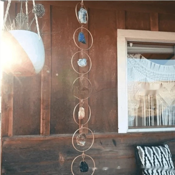 Decoração de Parede com 7 Cristais Preciosos Ornamentos de Parede com 7 Pedras de Cristal
