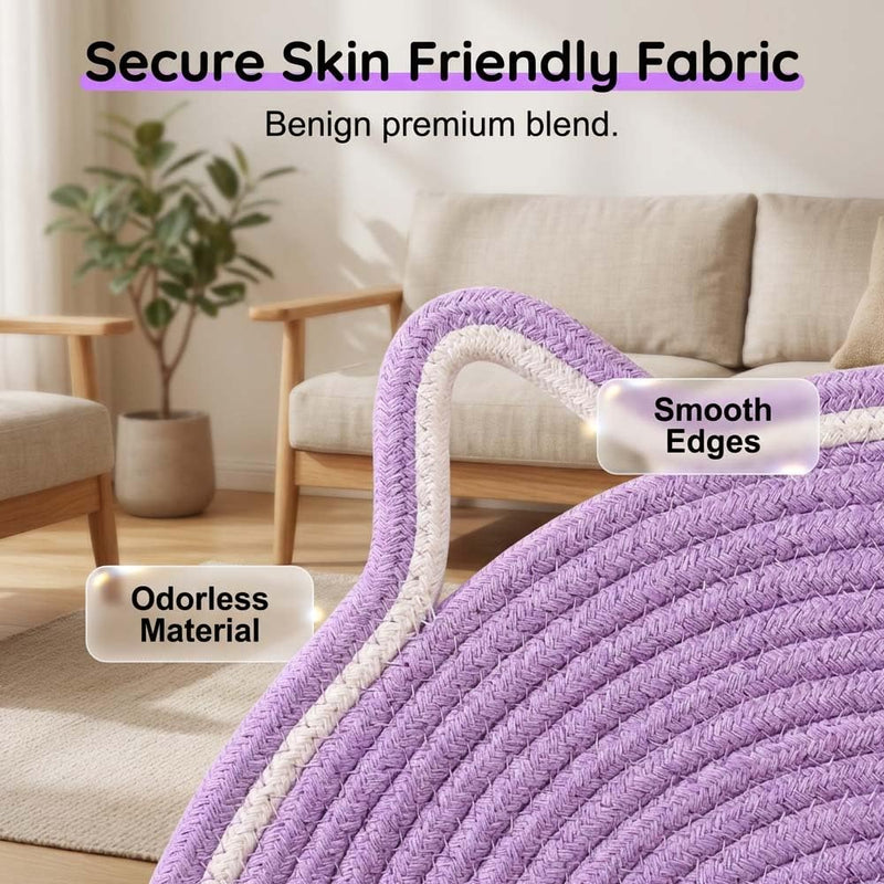 Cat Scratch Pad For Indoor Cats Kitten  Round Cat Scratcher Pad, Woven Cotton Rope Cat Scratching Mat, Couch Protector For Wall, Furniture, Carpets, Sofas