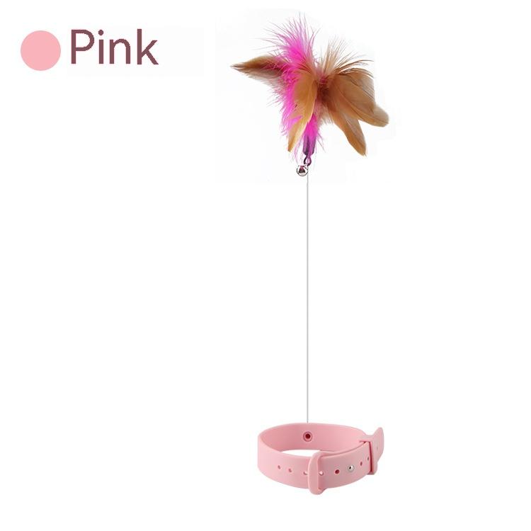 Brinquedo para animais de estimação multifuncional com fixação a pernas de mesa, coleira e pena, provocador de gatos em silicone