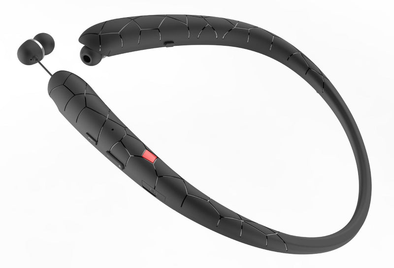 Auscultadores Bluetooth Sem Fios com Fita de Pescoço, Fio Retrátil, Chamadas Mãos-Livres e Som Estéreo para Desporto