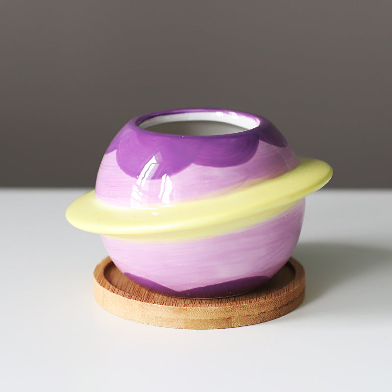 Creative Planet Shape Ceramic Flower Pot