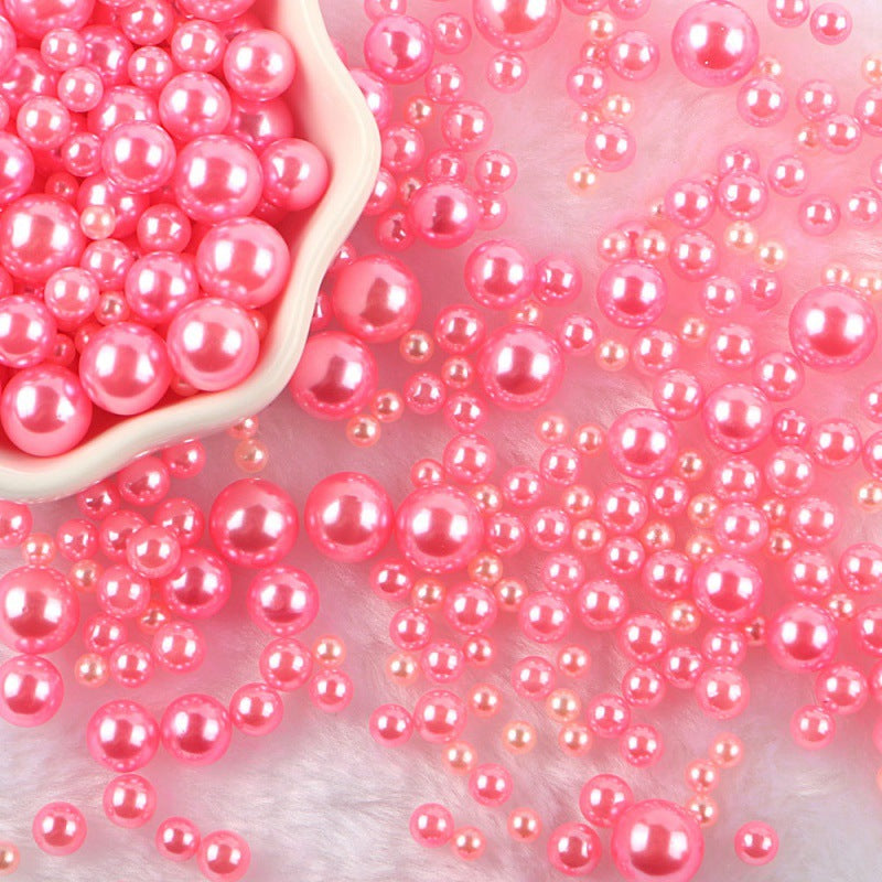 Mixed Size Non-hole Color Plastic Beads DIY Ornament Accessories