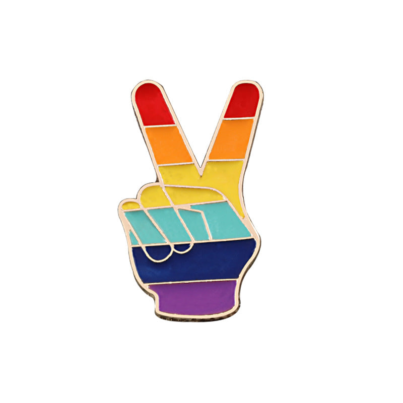 Six-color Rainbow Corsage Metal Badge, Gay Brooch Pin, Coat Accessories, Anti-fade Pin Buckle Jewelry Female