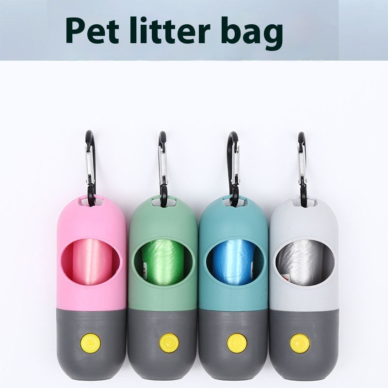 LED-Licht Hundekotbeutelspender für Hunde Katzen Hundekotaufsammlerbeutel Müllbeutelhalter Spender Haustier-Reinigungszubehör