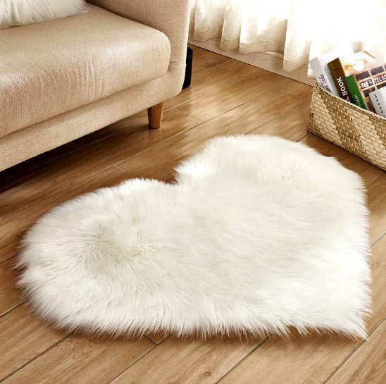 Tapete felpudo em forma de coração, antiderrapante, carpete macio, tapete de chão, manta, almofada de sofá, apoio para pés, tapetes para sala de estar, decoração de casa