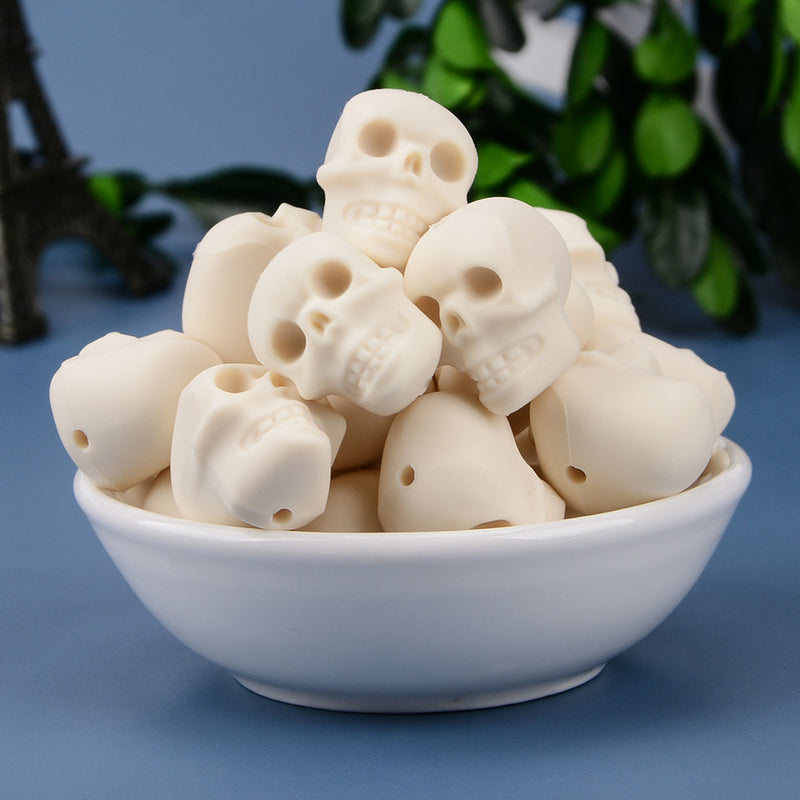 Contas de Silicone Caveira Halloween para Bricolage