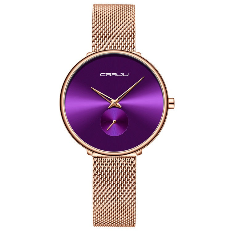Damenarmbanduhr aus Edelstahl mit schlichtem Mesh-Armband