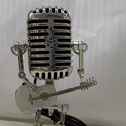 Metall-Mikrofon-Gitarre mit Licht Heimdekoration