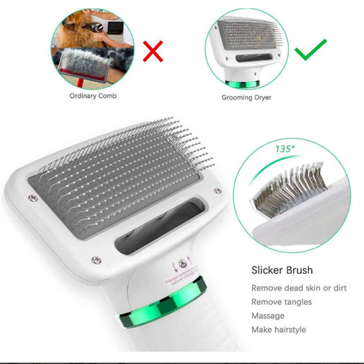 Elektrische Haartrockner-Bürste für Haustiere, Hundeföhn mit Heizfunktion, 2-in-1 Kamm und Trockner