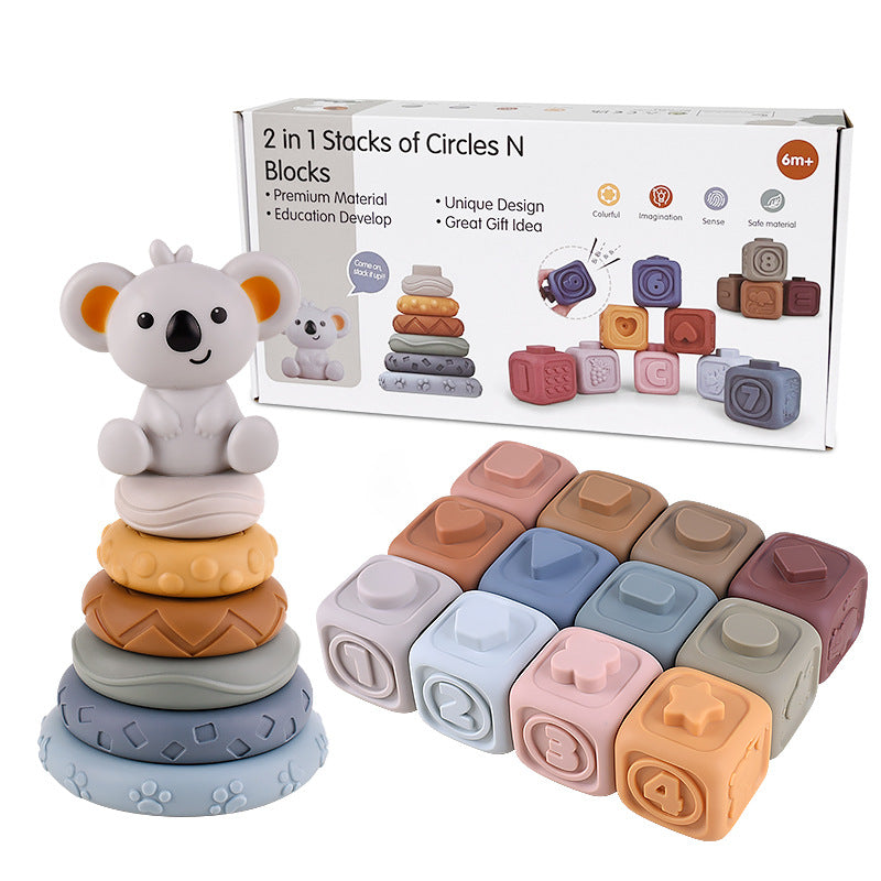 Infant Puzzle Building Blocks Cognitive Relief Square Soft Building Blocks Jenga